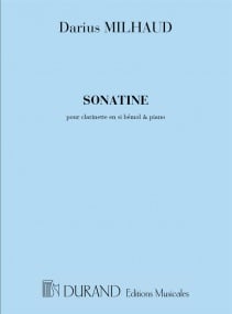 Milhaud: Sonatine for Clarinet published by Durand